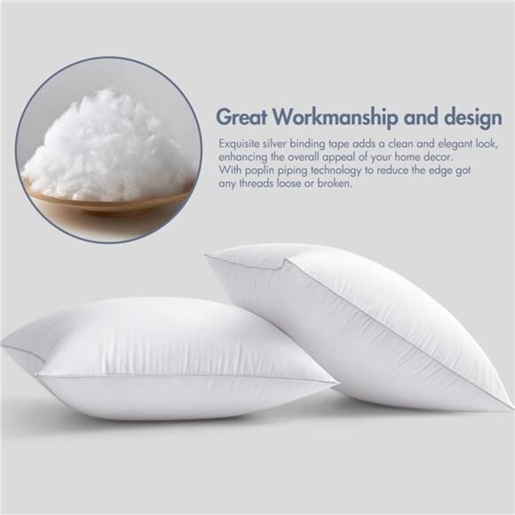 20 x 20 Pillow Inserts (Set of 2) -Throw Pillows for Couch Sofa - Picture 5 of 7